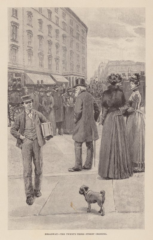 Broadway, křižovatka na Twenty-Third Street (rytina) od Arthur Burdett Frost