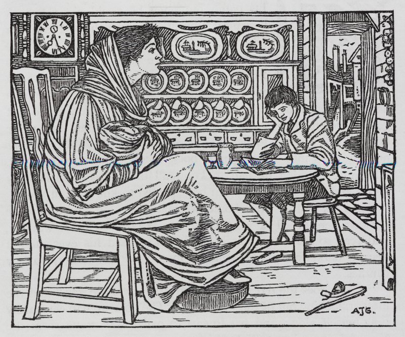 Hans Christian Andersen: Malý Tuk (litho) od Arthur Joseph Gaskin