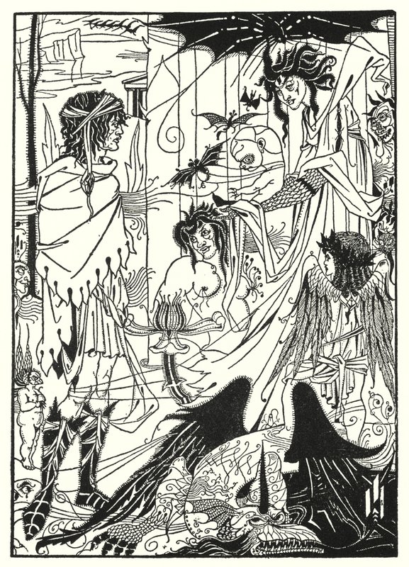 Dreams (rytina) od Aubrey (after) Beardsley