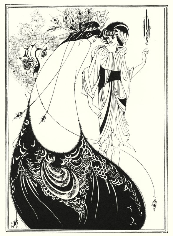 Páví sukně (rytina) od Aubrey (after) Beardsley