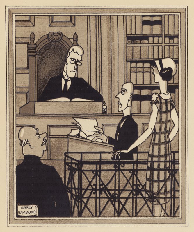 policejní soud (litho) od Aubrey Hammond