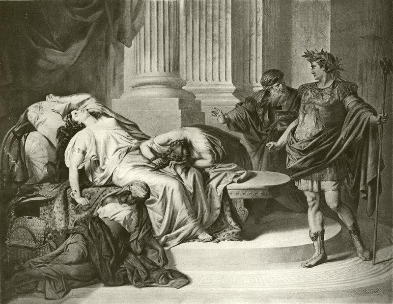 Augustus Caesar a Kleopatra (rytina) od August von Heckel