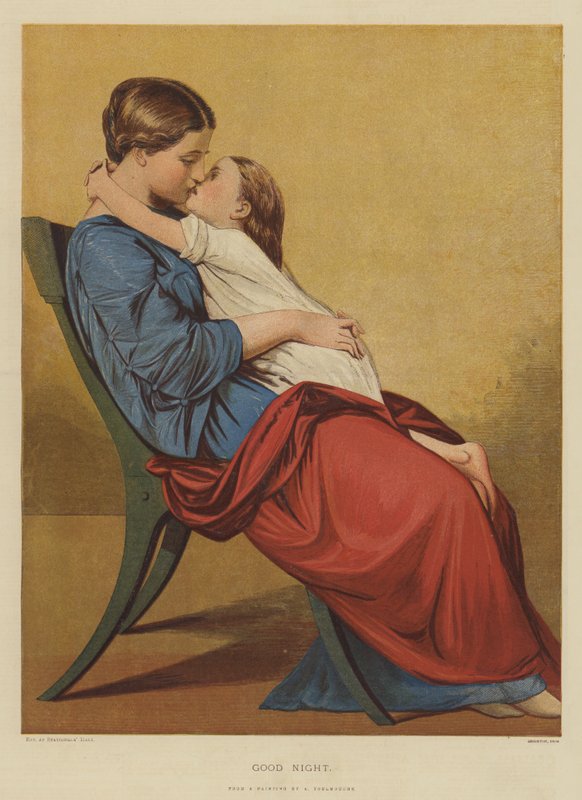 Dobrou noc (chromolitho) od Auguste Toulmouche