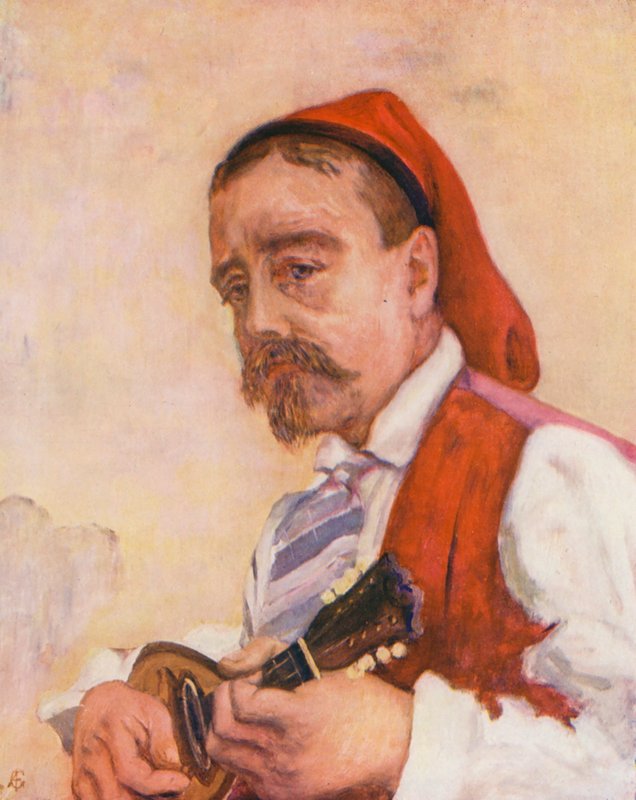 Zpěvák v tarantelle (barevná litografie) od Augustine Fitzgerald