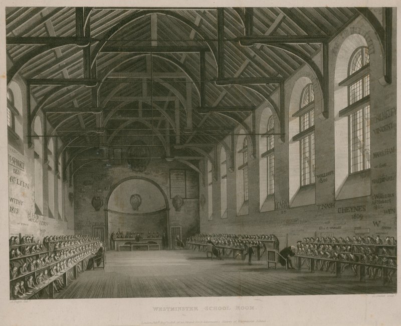 Interiér Westminsterské školy od Augustus Charles Pugin