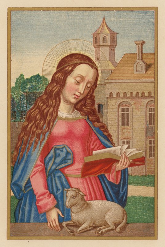 S Agnes (chromolitho) od Austrian School