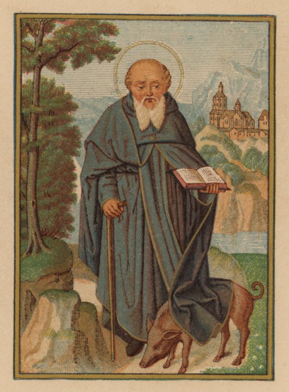 S Antonius (chromolitho) od Austrian School