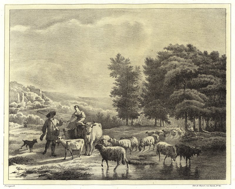 Krajina s pastevci a zvířaty od Balthasar Paul Ommeganck