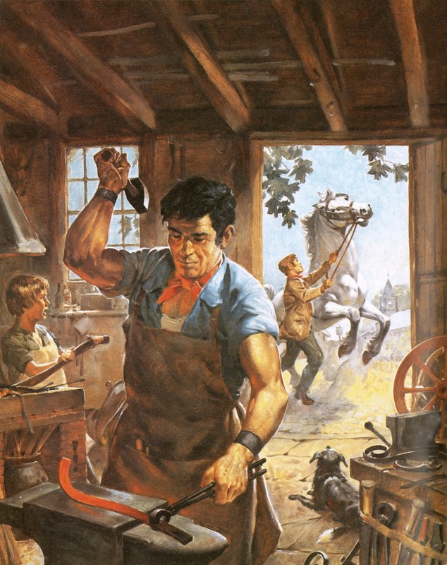 Kovář při práci od Barrie Linklater