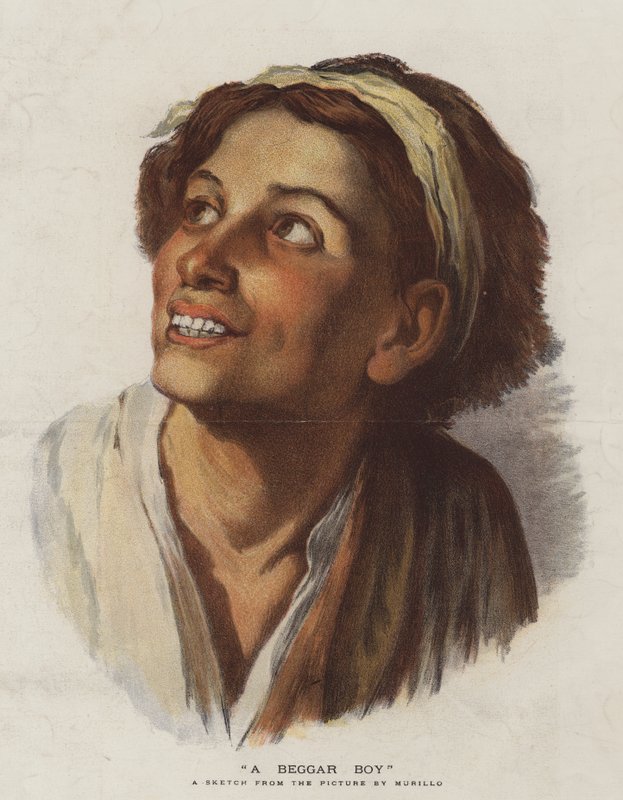 Žebrácký chlapec (chromolit) od Bartolomé Esteban Murillo