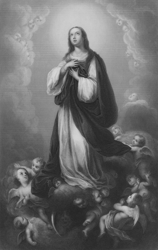 Adorace (rytina) od Bartolome Esteban (after) Murillo