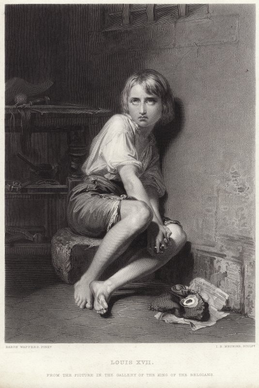 Ludvík XVII v chrámu od Belgian School
