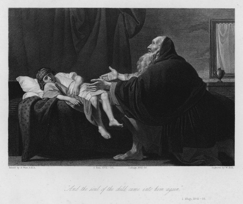 Elijah vychovává syna vdovy od Benjamin (after) West