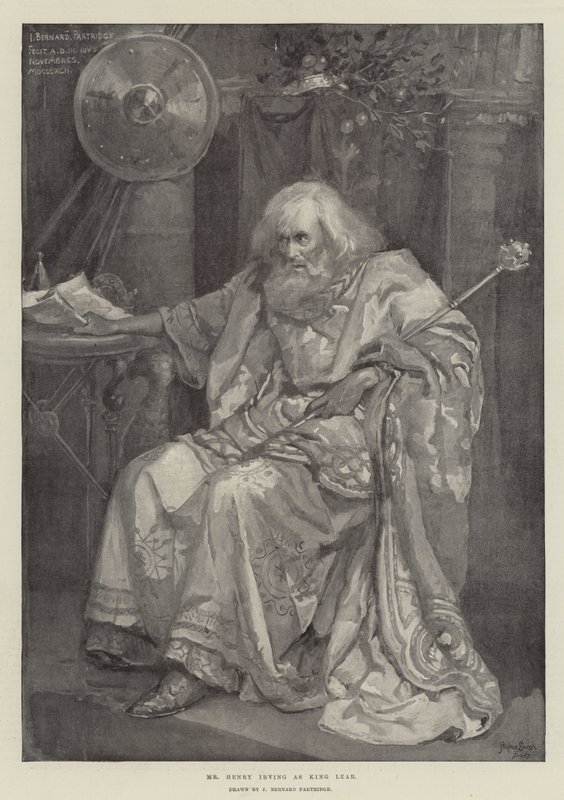 Pan Henry Irving jako král Lear od Bernard Partridge
