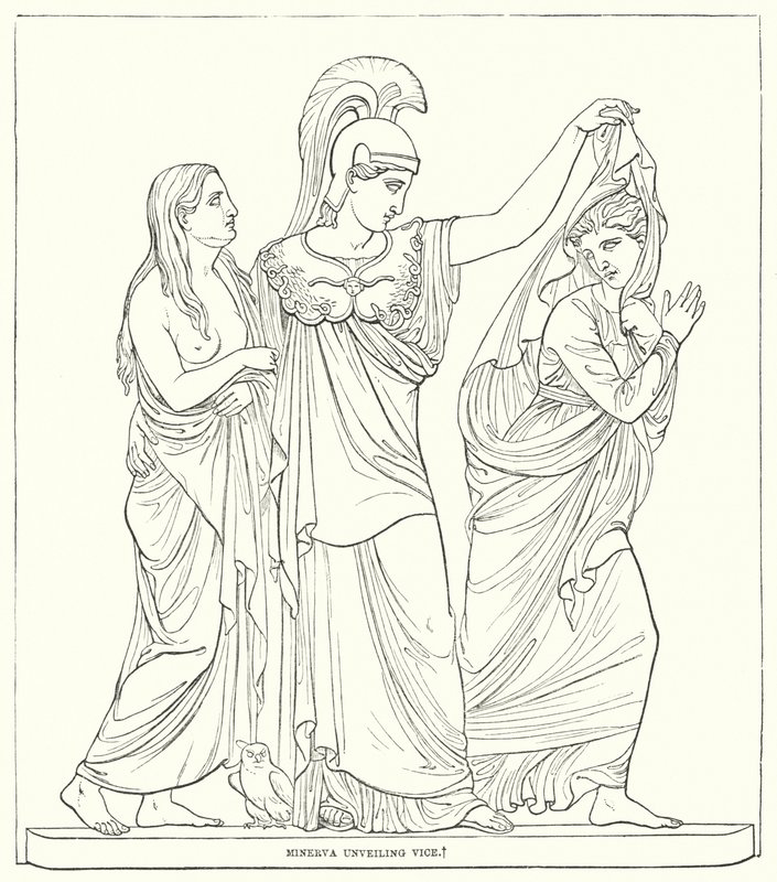 Minerva odhaluje Vice od Bertel after Thorvaldsen