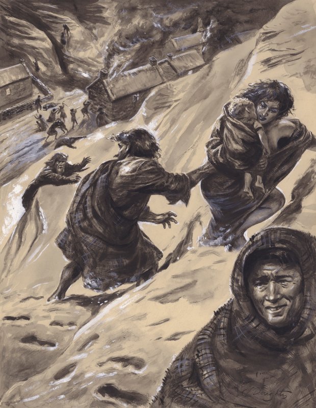 Masakr v Glencoe (kvaš na papíře) od C.L. Doughty