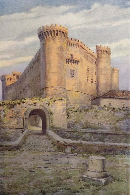 Hrad Odescalchi, Bracciano (barva litho) od C.T.G. Formili