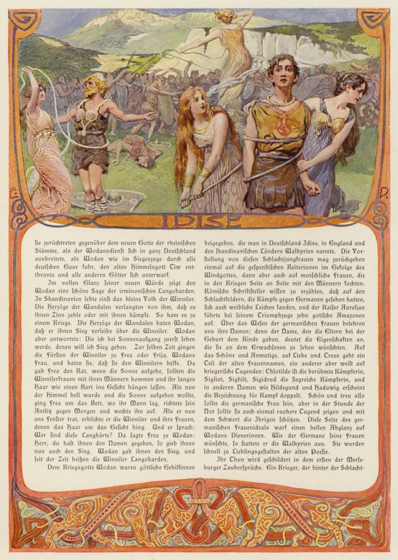 Idis, germánská bohyně (barva litho) od Carl Emil Doepler