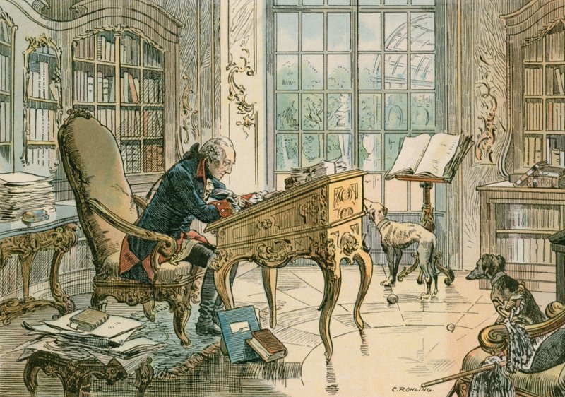 Fridrich Veliký (1712-1786) ve své pracovně od Carl Rohling