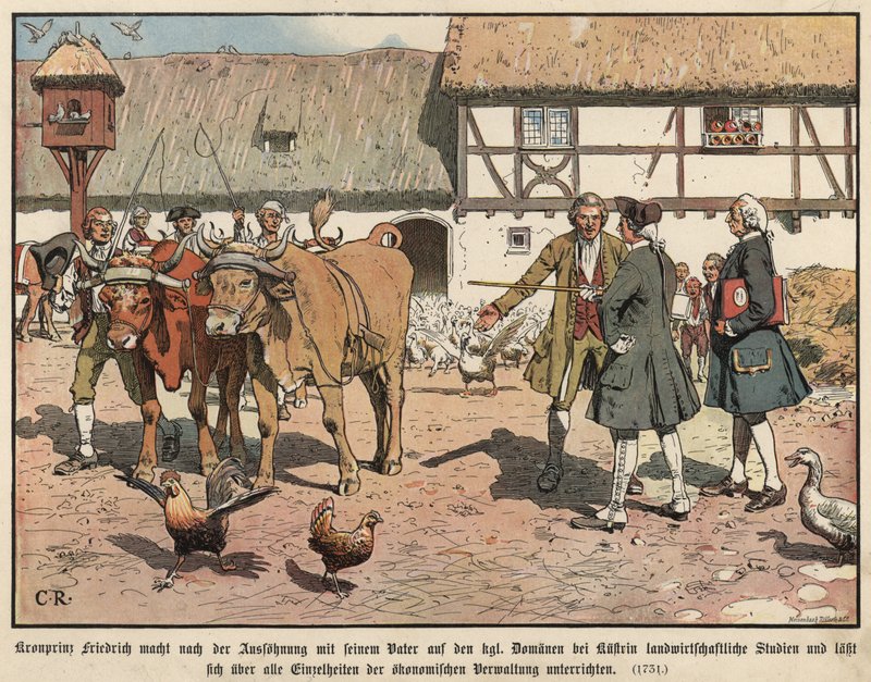 Korunní princ Fridrich Pruský studující zemědělství od Carl Röchling