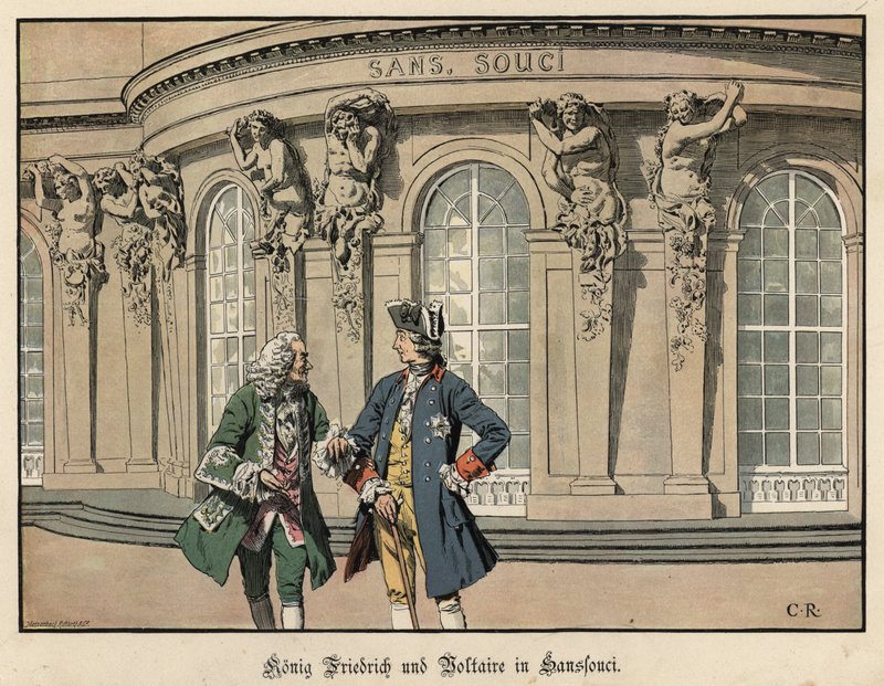 Frederick Veliký a Voltaire v Sanssouci od Carl Röchling