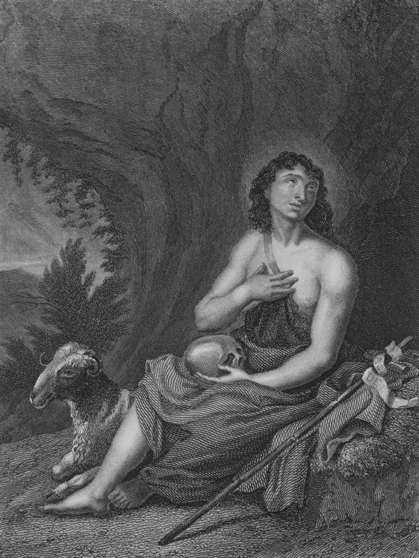 St John in the Wilderness (rytina) od Carlo Cignani