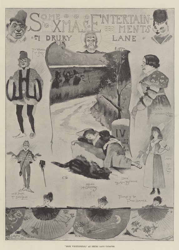 Dick Whittington v divadle Drury Lane od Cecil Charles Windsor Aldin