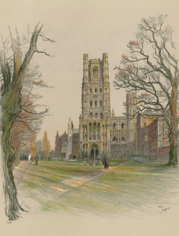 Katedrála v Ely od Cecil Charles Windsor Aldin