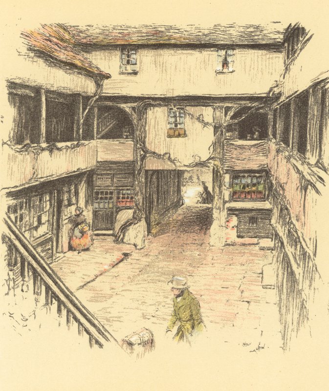The New Inn, Gloucester od Cecil Charles Windsor Aldin
