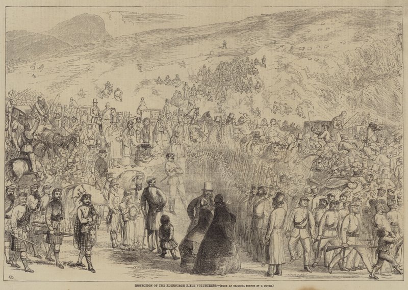 Inspekce dobrovolníků z Edinburghu od Charles Altamont Doyle