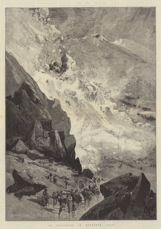 Avalanche v severní Itálii od Charles Auguste Loye
