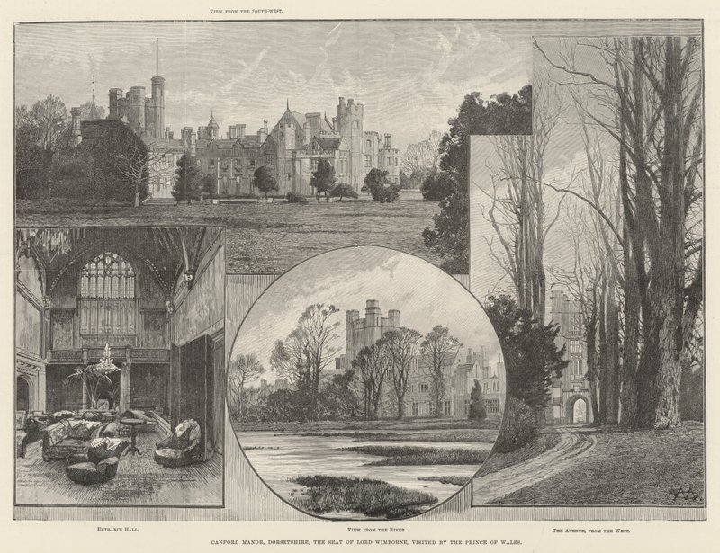 Canford Manor, Dorsetshire, sídlo lorda Wimborna, navštěvované princem z Walesu od Charles Auguste Loye