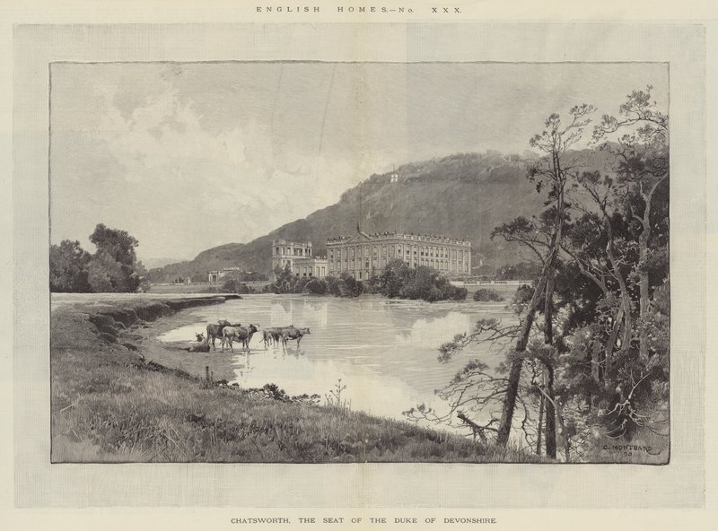Chatsworth, sídlo vévody z Devonshire od Charles Auguste Loye