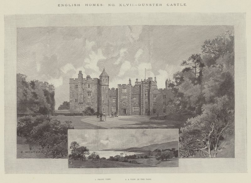 Hrad Dunster od Charles Auguste Loye
