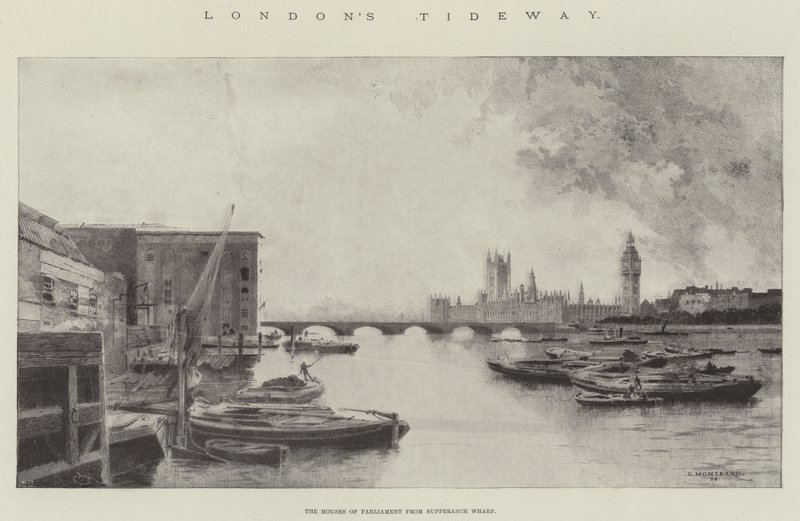 Londýnský Tideway od Charles Auguste Loye