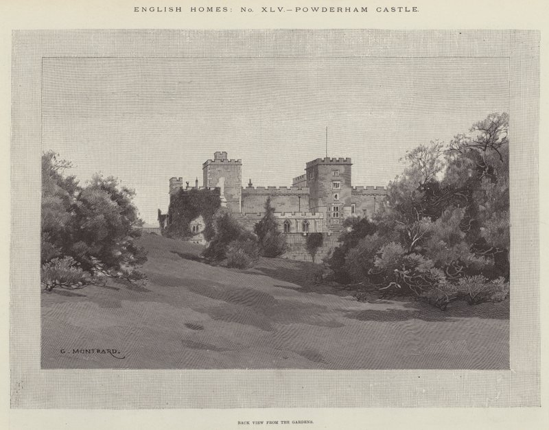 Hrad Powderham od Charles Auguste Loye