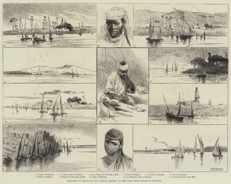 Náčrtky v Egyptě po Nilu, od Girgehu po Kenneh od Charles Auguste Loye