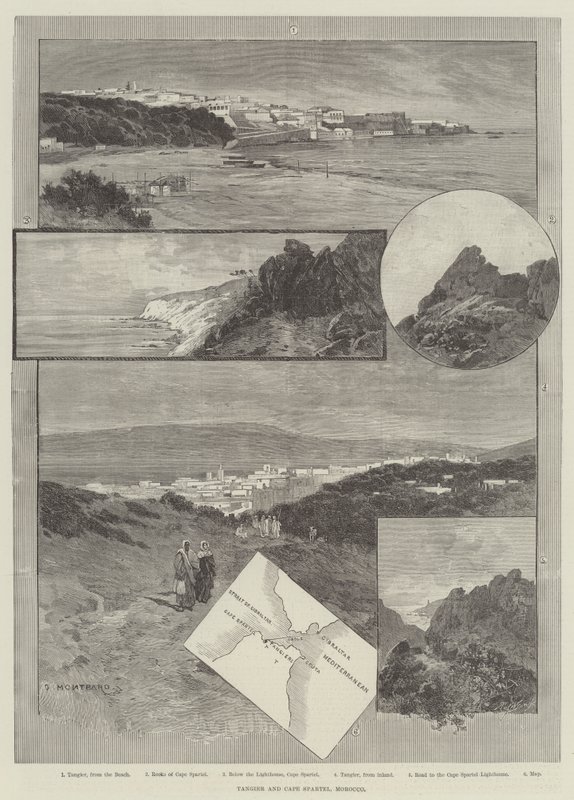 Tanger a Cape Spartel, Maroko od Charles Auguste Loye