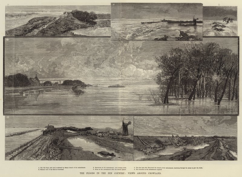 Povodně v kraji Fen, Pohledy na Crowland od Charles Auguste Loye