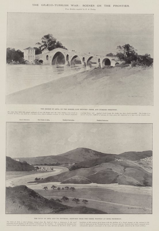 Řecko-turecká válka, scény na hranicích od Charles Auguste Loye
