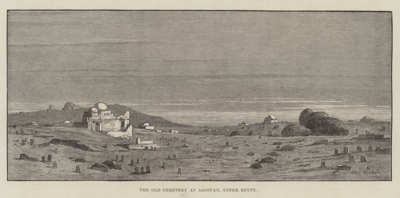 Starý hřbitov v Assouanu, Horní Egypt od Charles Auguste Loye