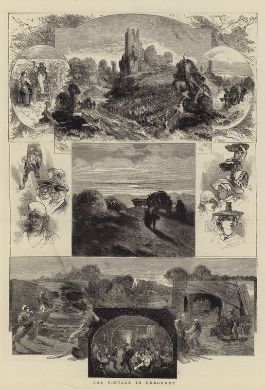 Vinobraní v Burgundsku od Charles Auguste Loye