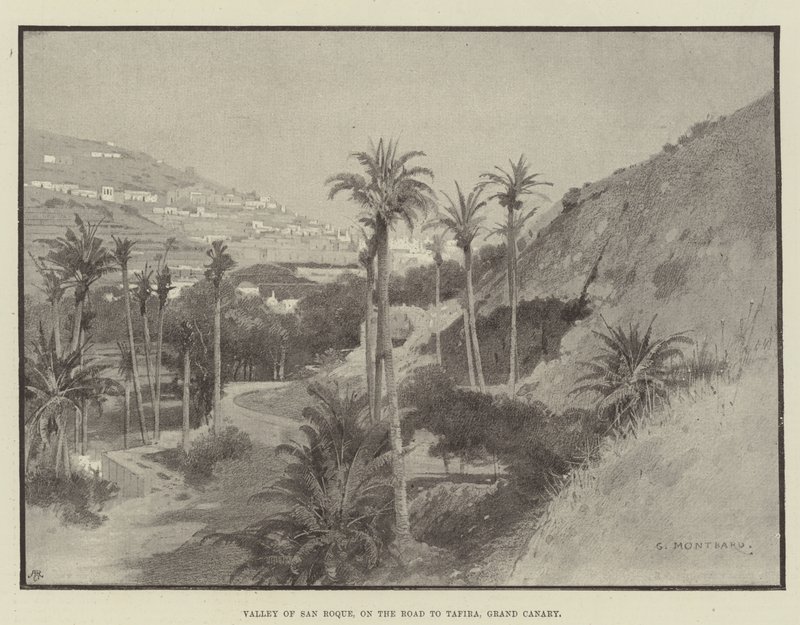 Údolí San Roque, na cestě do Tafira, Gran Canaria od Charles Auguste Loye