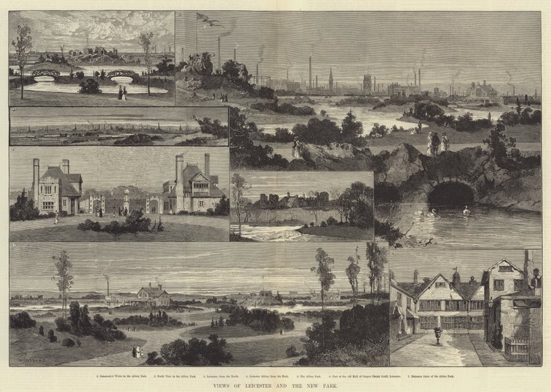Výhled na Leicester a New Park od Charles Auguste Loye