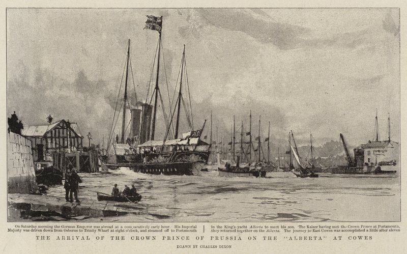 Příjezd korunního prince Pruska do Alberty v Cowes od Charles Edward Dixon