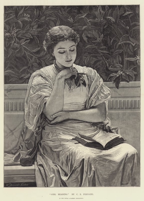 Dívka čtení od Charles Edward Perugini