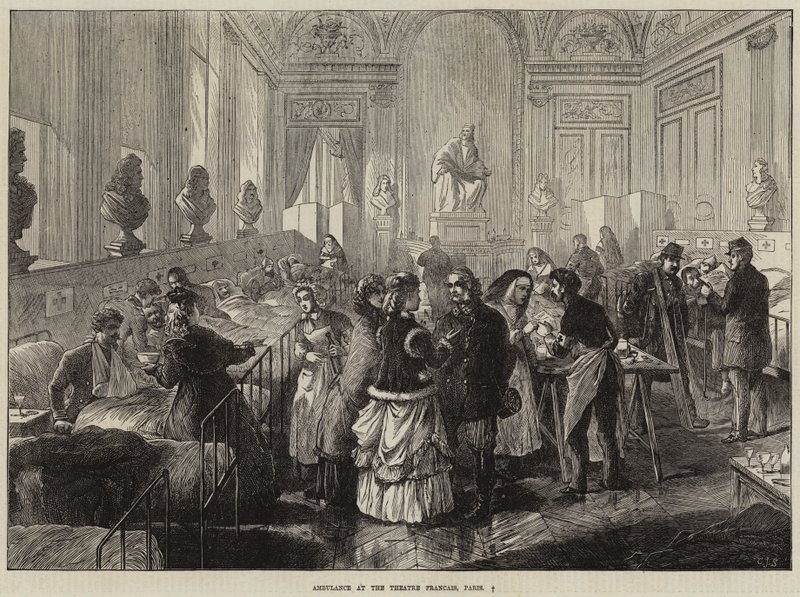 Ambulance v divadle Francais v Paříži od Charles J. Staniland