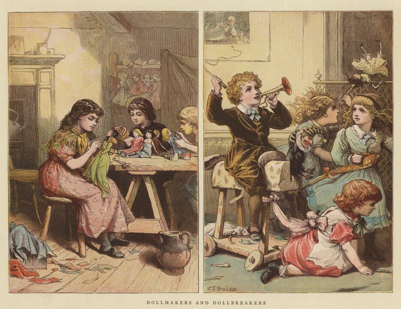 Výrobci panenek a lámači panenek (chromolitho) od Charles J. Staniland