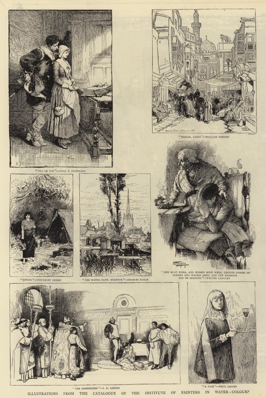 Ilustrace z katalogu Ústavu malířů akvarelů od Charles J. Staniland