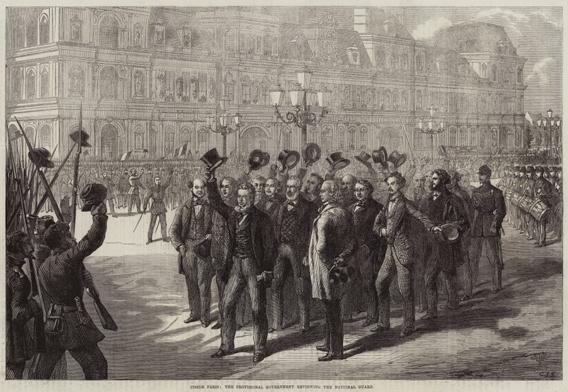 Prozatímní vláda v Paříži přezkoumává Národní gardu. od Charles J. Staniland